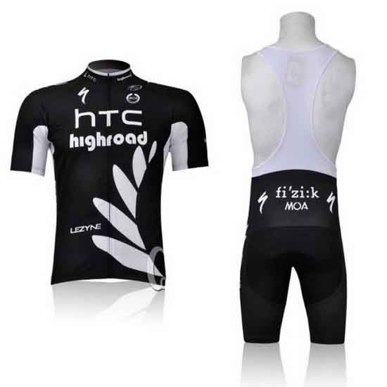 2011 Maillot HTC Highroad Tirantes Mangas Cortas Negro Y Blanco